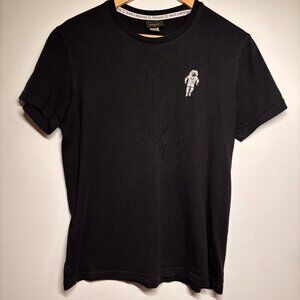 Percival Men's Heavyweight Black T Shirt with Spaceman Embroidery